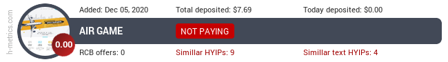 HYIPLogs.com widget for air-game.ru