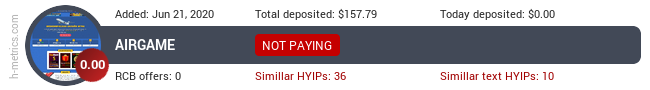 HYIPLogs.com widget for airgame.org