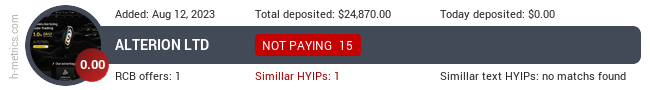 HYIPLogs.com widget alterion.ltd
