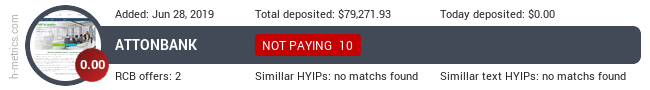 HYIPLogs.com widget for attonbank.com