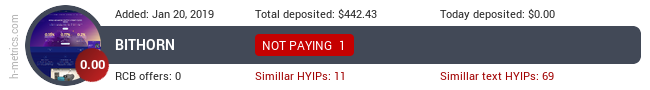 HYIPLogs.com widget for bithorn.io