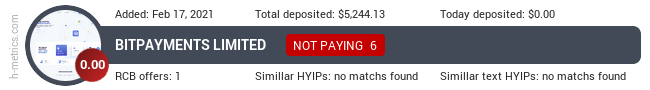 HYIPLogs.com widget for bitpayments.io