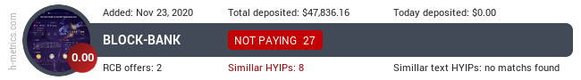 HYIPLogs.com widget for block-bank.io