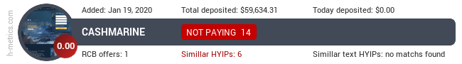 HYIPLogs.com widget for cashmarine.biz