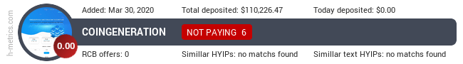 HYIPLogs.com widget for coingeneration.ltd