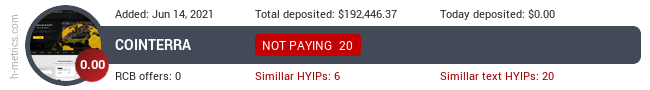HYIPLogs.com widget for cointerra.io