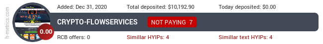 HYIPLogs.com widget for crypto-flowservices.com