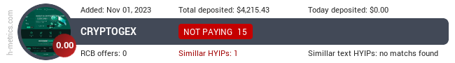 HYIPLogs.com widget cryptogex.biz