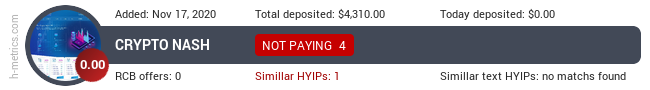 HYIPLogs.com widget for cryptonash.net