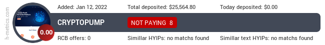HYIPLogs.com widget for cryptopump.ltd