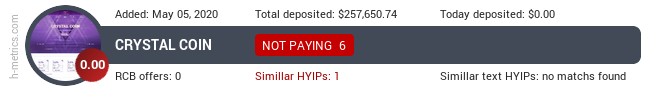 HYIPLogs.com widget for crystalcoin.online