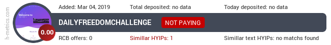 HYIPLogs.com widget for dailyfreedomchallenge.com