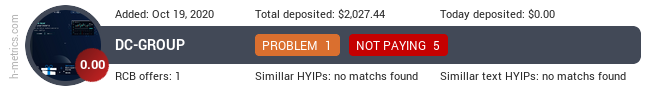 HYIPLogs.com widget for dc-group.biz