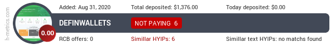 HYIPLogs.com widget for definwallets.com