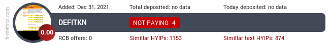 HYIPLogs.com widget for defitkn.app