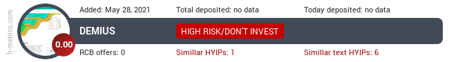HYIPLogs.com widget for demius.biz