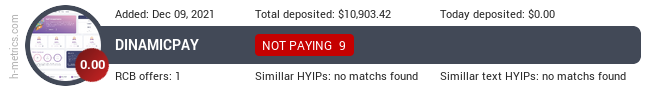 HYIPLogs.com widget for dinamicpay.com