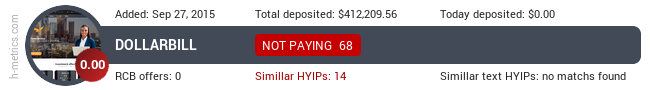 HYIPLogs.com widget for dollarbill.biz