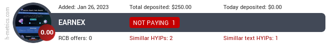HYIPLogs.com widget earnex.cc