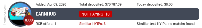 HYIPLogs.com widget for earnhub.io