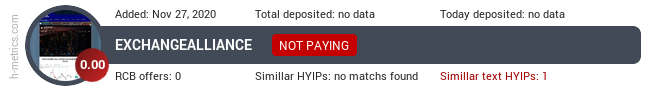 HYIPLogs.com widget for exchangealliance.org
