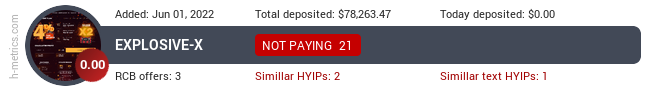 HYIPLogs.com widget explosive-x.io