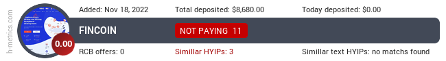 HYIPLogs.com widget fincoin.ltd