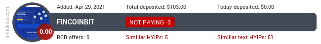 HYIPLogs.com widget for fincoinbit.cash