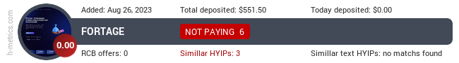 HYIPLogs.com widget fortage.cc