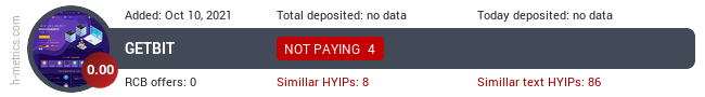 HYIPLogs.com widget for getbit.one