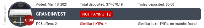 HYIPLogs.com widget for grandinvest.club