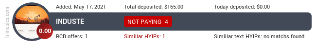 HYIPLogs.com widget for induste.biz