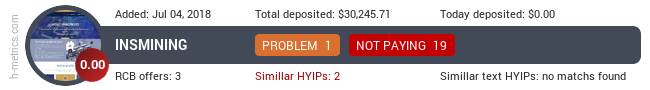 HYIPLogs.com widget for insmining.com