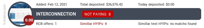 HYIPLogs.com widget for interconnection.biz