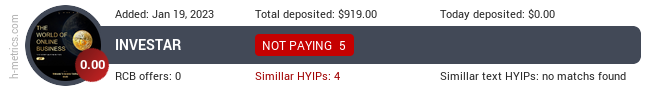 HYIPLogs.com widget investar.live