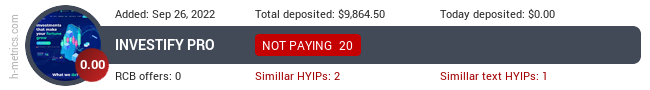 HYIPLogs.com widget investify.pro