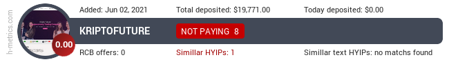 HYIPLogs.com widget for kriptofuture.com