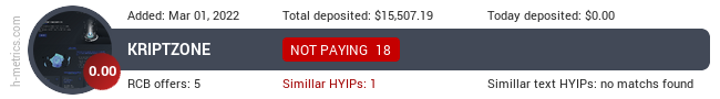 HYIPLogs.com widget for kriptzone.com