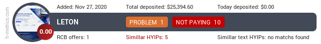 HYIPLogs.com widget for leton.io