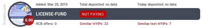 HYIPLogs.com widget for license-fund.co