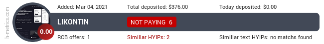 HYIPLogs.com widget for likontin.biz