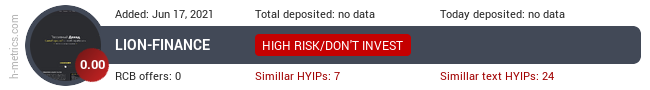 HYIPLogs.com widget for lion-finance.trade
