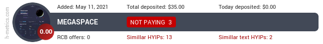 HYIPLogs.com widget for megaspace.club