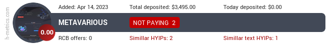 HYIPLogs.com widget metavarious.biz