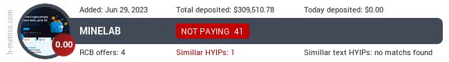 HYIPLogs.com widget minelab.bz