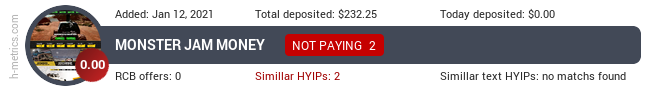 HYIPLogs.com widget for monster-jam.money