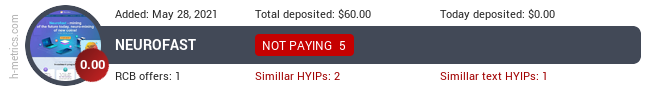 HYIPLogs.com widget for neurofast.biz