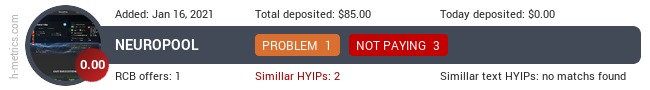 HYIPLogs.com widget for neuropool.ltd