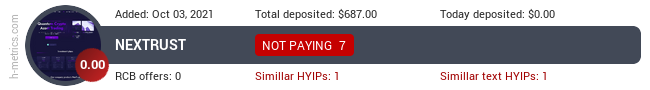 HYIPLogs.com widget for nextrust.club