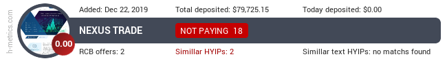 HYIPLogs.com widget for nexustrade.net